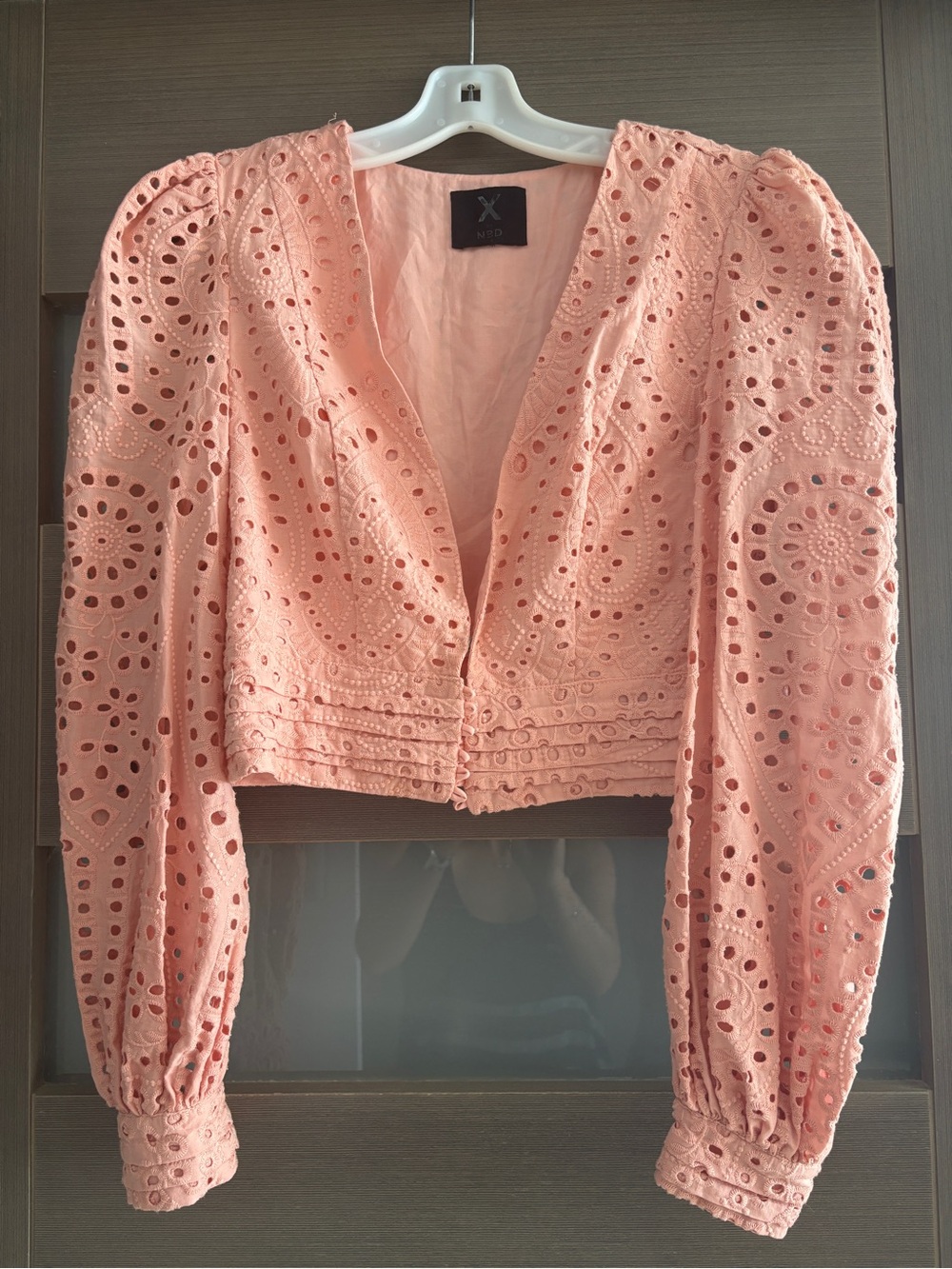 X by NBD Peach Eyelet Bolero Jacket - Small*